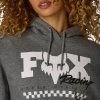 BLUZA Z KAPTUREM DAMSKA FOX CHECKER FLEECE PO HEATHER GRAPHITE XS